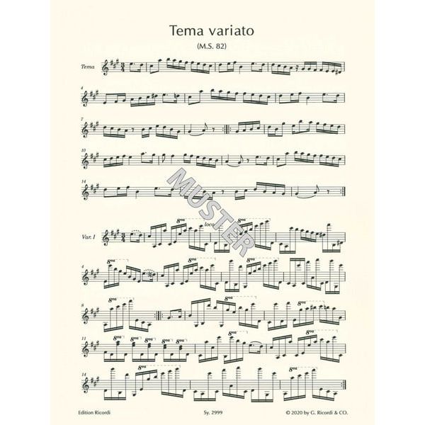 Ricordi Paganini Werke for Violine