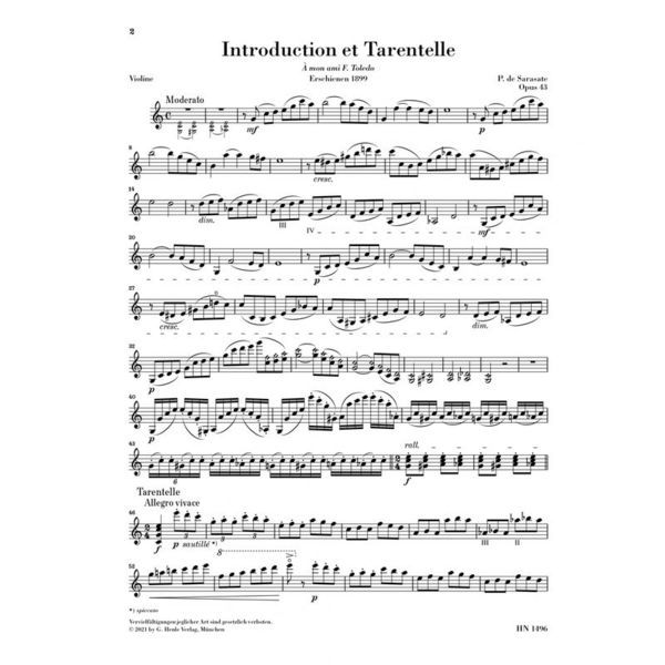 Henle Verlag Sarasate Introduction Op. 43
