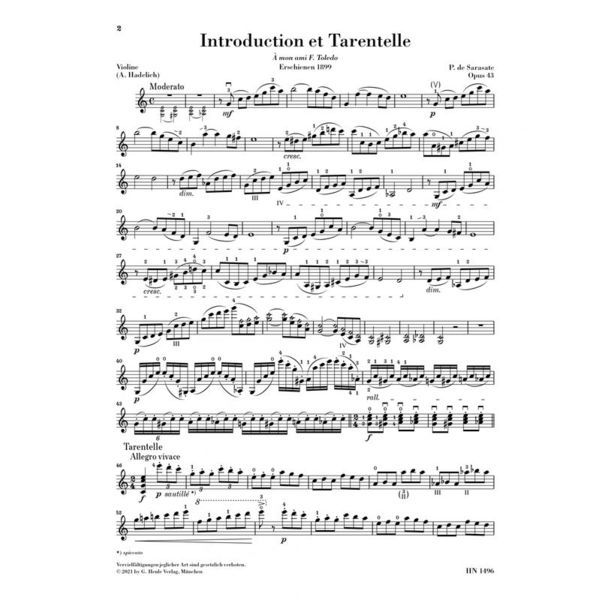 Henle Verlag Sarasate Introduction Op. 43