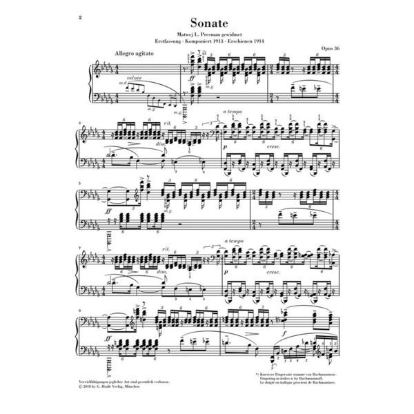 Henle Verlag Rachmaninow Klaviersonate Nr.2