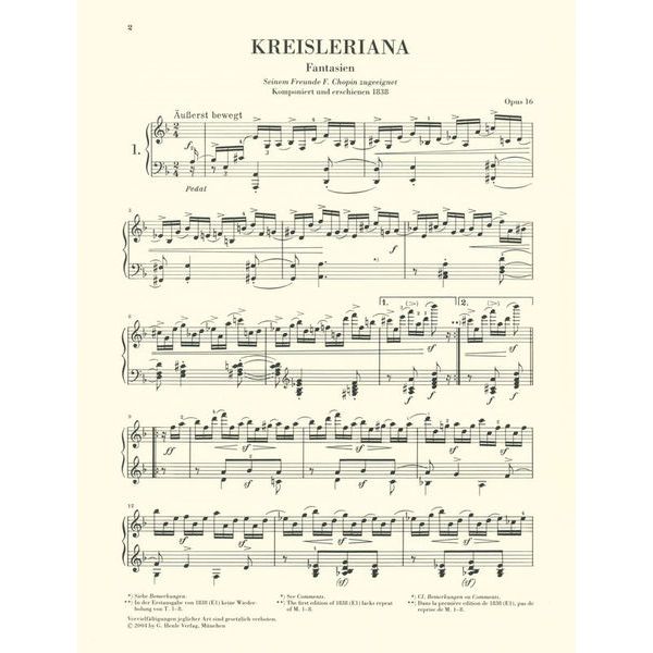 Henle Verlag Schumann Kreisleriana op. 16