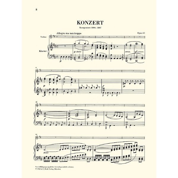 Henle Verlag Beethoven Violinkonzert D-Dur