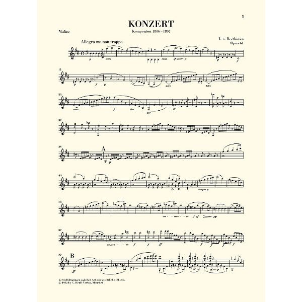 Henle Verlag Beethoven Violinkonzert D-Dur