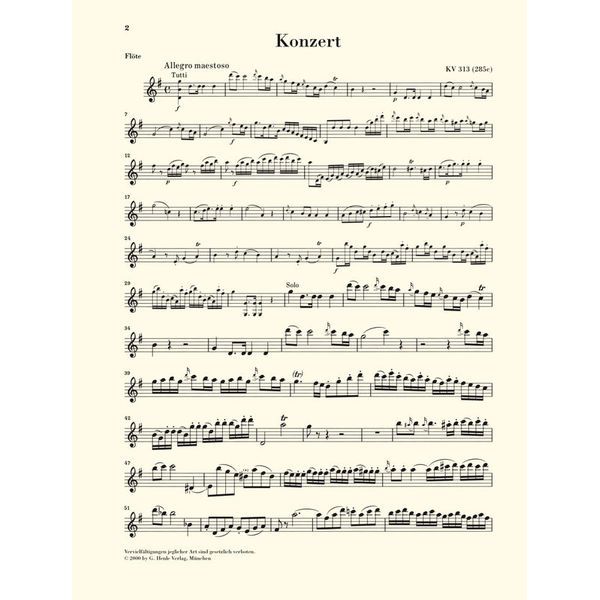 Henle Verlag Mozart Flötenkonzert Nr. 1