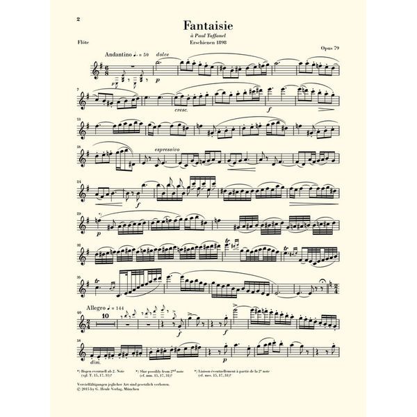 Henle Verlag Fauré Fantaisie op. 79