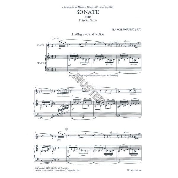 Chester Music Poulenc Sonata Flute And Piano