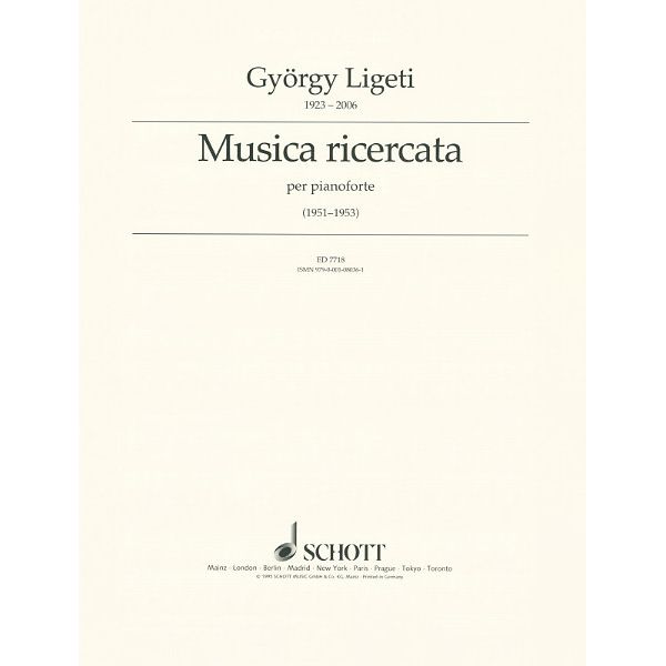 Schott Ligeti Musica ricercata