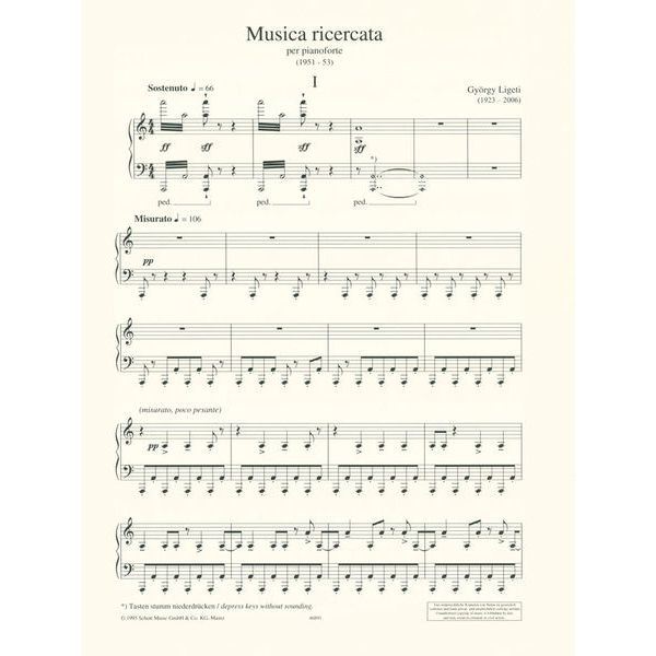 Schott Ligeti Musica ricercata