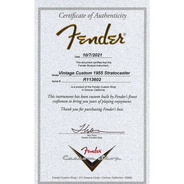 Fender 55 Strat Hardtail AWB NOS