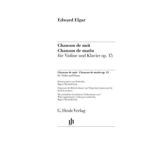 Henle Verlag Elgar Chanson De Nuit/De Matin