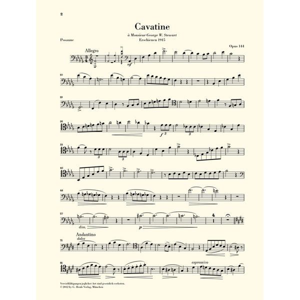 Henle Verlag Saint-Saëns Cavatine Trombone