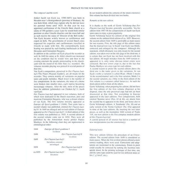 Musikverlag XYZ Van Eyck Der Fluyten Lusthof 1