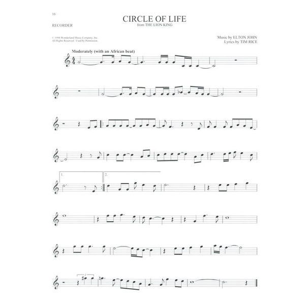 Hal Leonard 101 Disney Songs Recorder