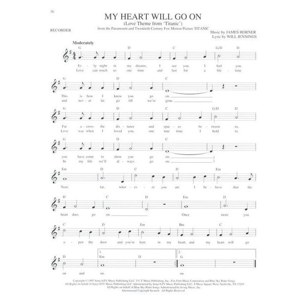 Hal Leonard Easy Pop Melodies Recorder