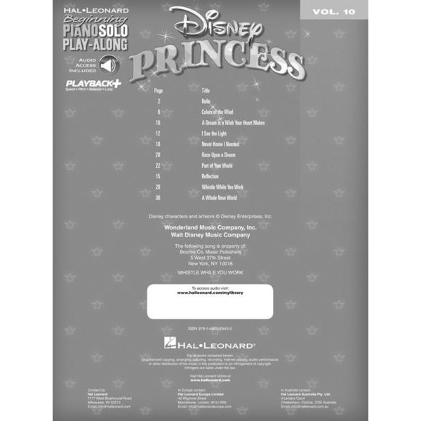 Hal Leonard Disney Princess