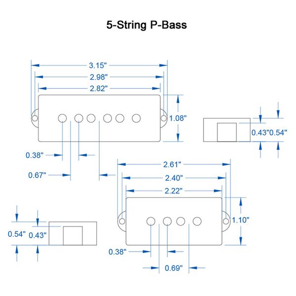 Lollar P-Style 5-String Bass Set BK