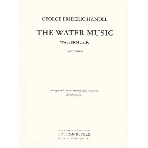 Edition Peters Händel Wassermusik Klavier