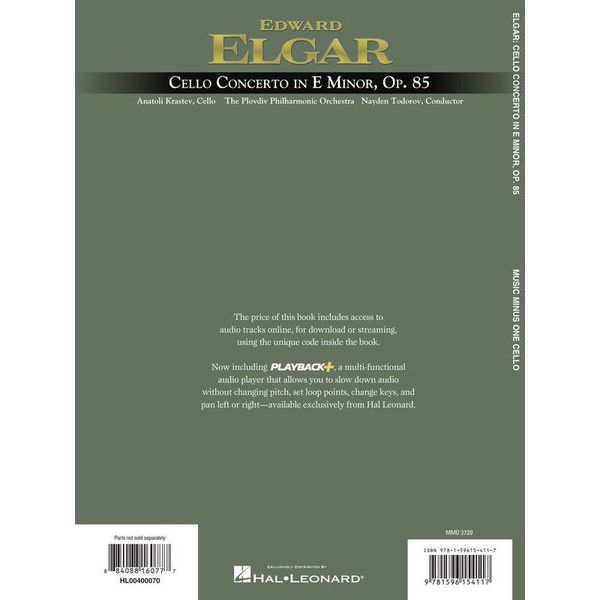 Music Minus One Elgar Cello Concerto op.85