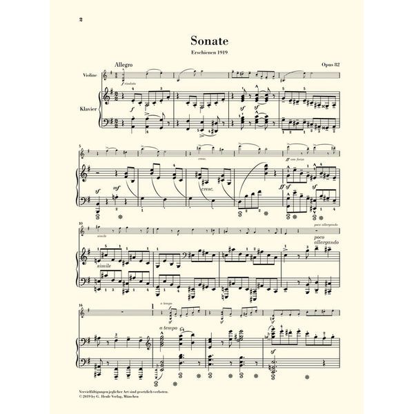 Henle Verlag Elgar Violinsonate op. 82