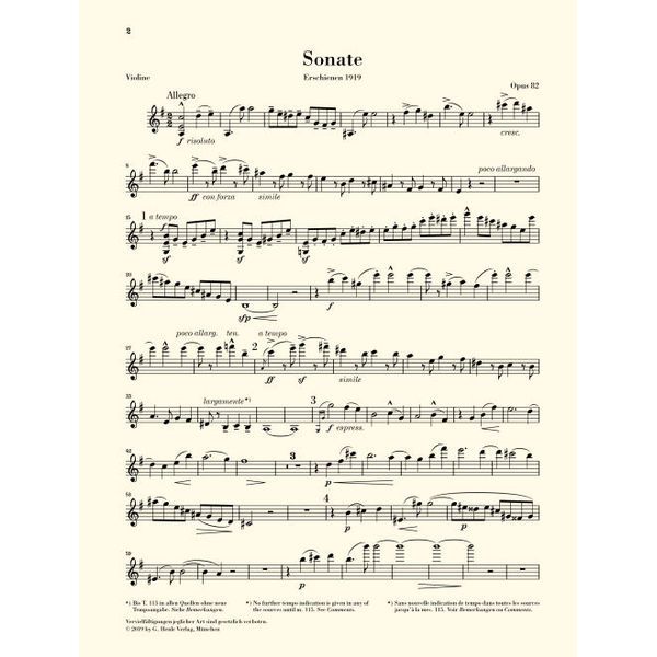 Henle Verlag Elgar Violinsonate op. 82