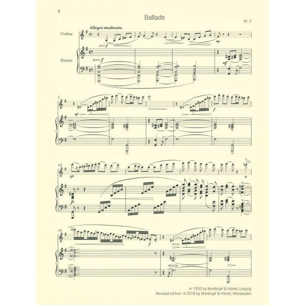 Breitkopf & Härtel Sibelius 4 Stücke Violine