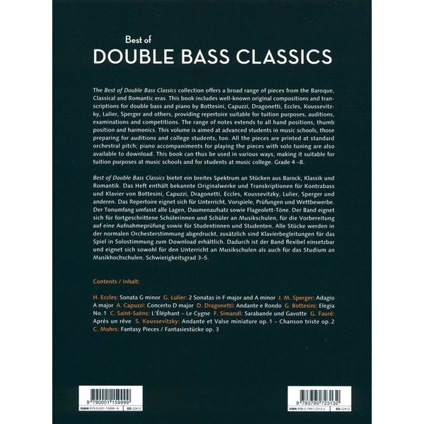 Schott Best Of Double Bass Classics