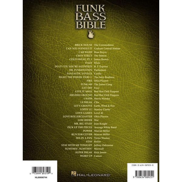 Hal Leonard Funk Bass Bible