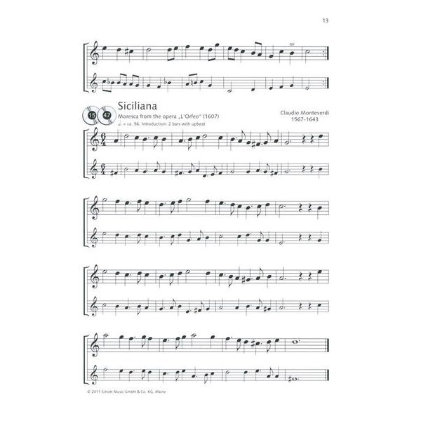 Schott Baroque Dances Recorder