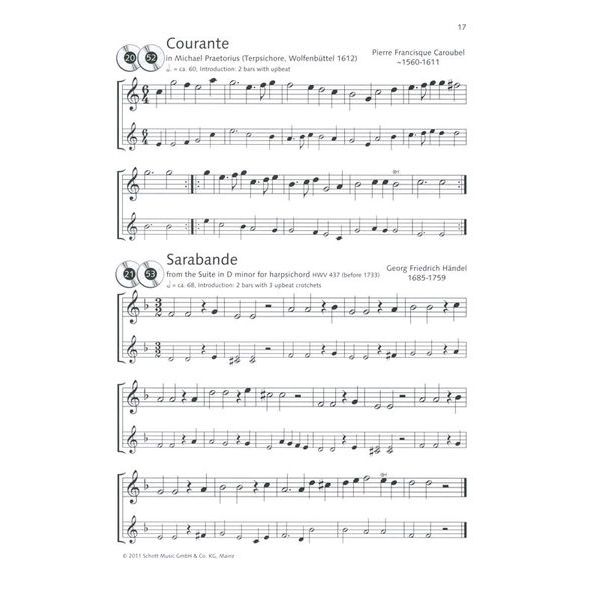 Schott Baroque Dances Recorder