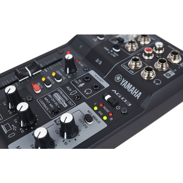 Yamaha AG03 Mk2 3-channel Mixer and USB Audio Interface - Black