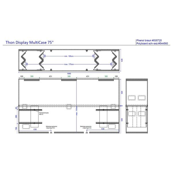 Thon Display Multicase 75" 2in1 PB