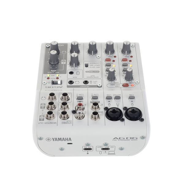 Yamaha AG06 Mk2 6-channel Mixer and USB Audio Interface - White