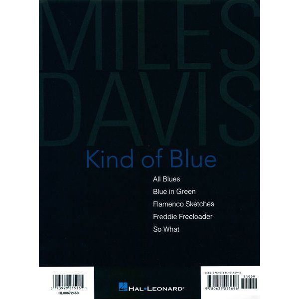 Hal Leonard Miles Davis Kind of Blue