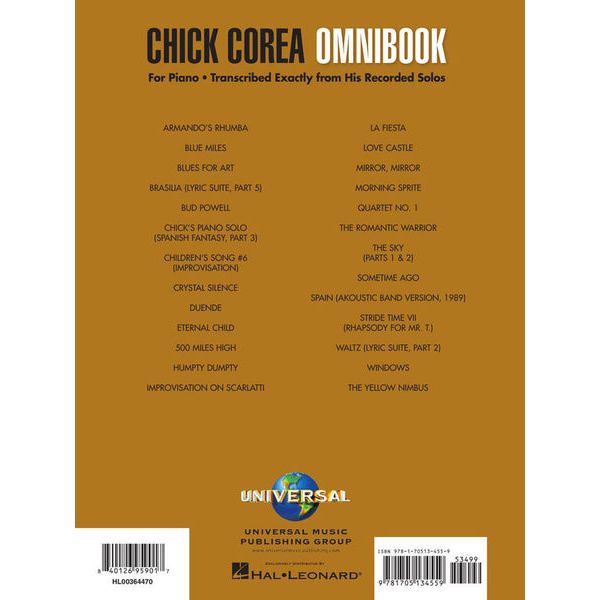 Hal Leonard Chick Corea Omnibook