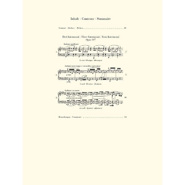 Henle Verlag Brahms 3 Intermezzi Klavier