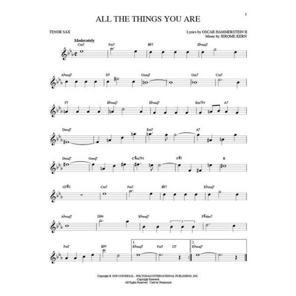 Hal Leonard 101 Jazz Songs for Tenor Sax
