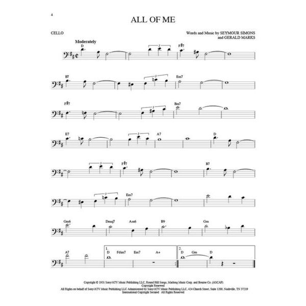 Hal Leonard 101 Jazz Songs for Cello