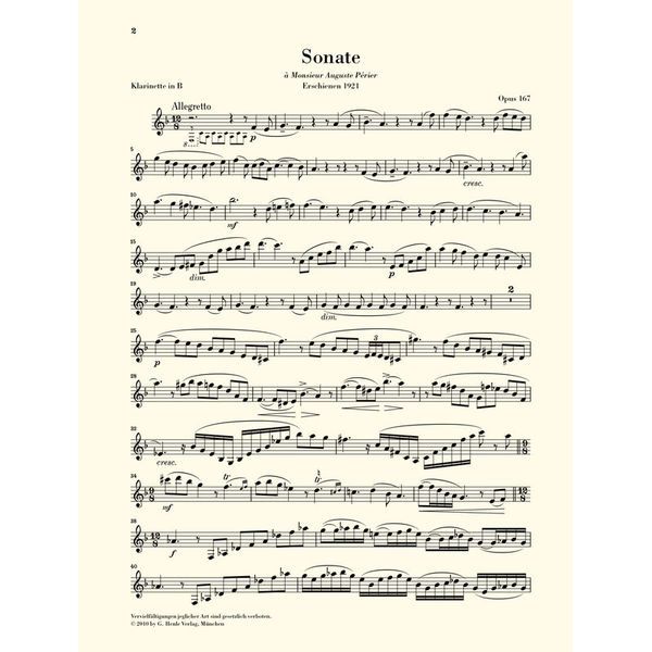 Henle Verlag Saint-Saëns Klarinettensonate