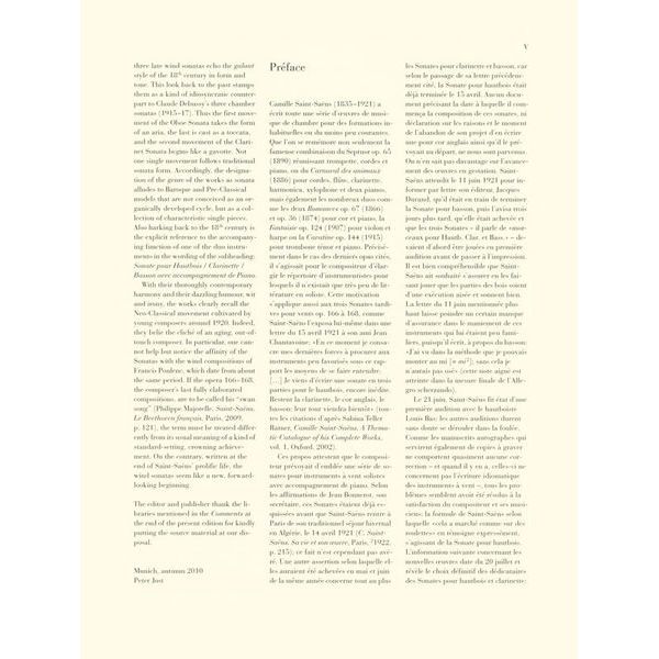 Henle Verlag Saint-Saëns Klarinettensonate