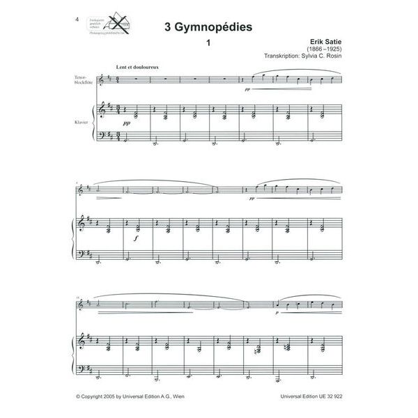 Universal Edition Satie 3 Gymnopédies Recorder