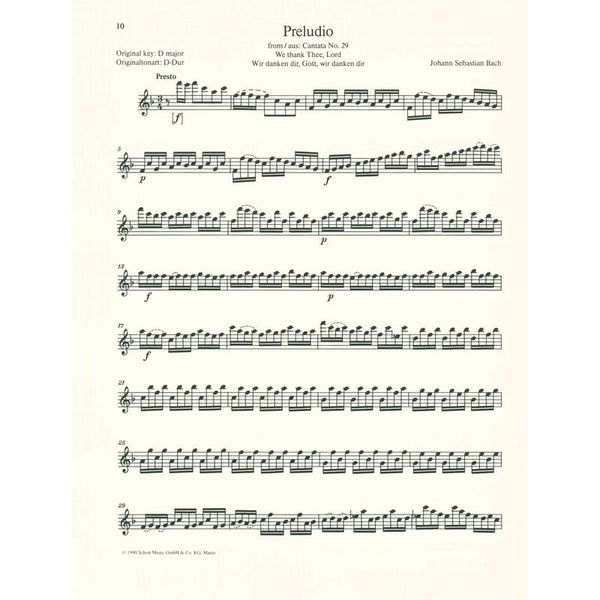 Schott Bach for Alt-Blockflöte