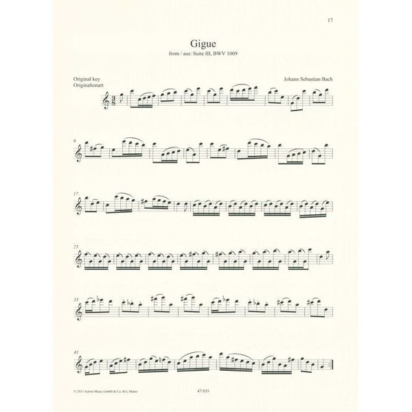 Schott Bach for Alt-Blockflöte