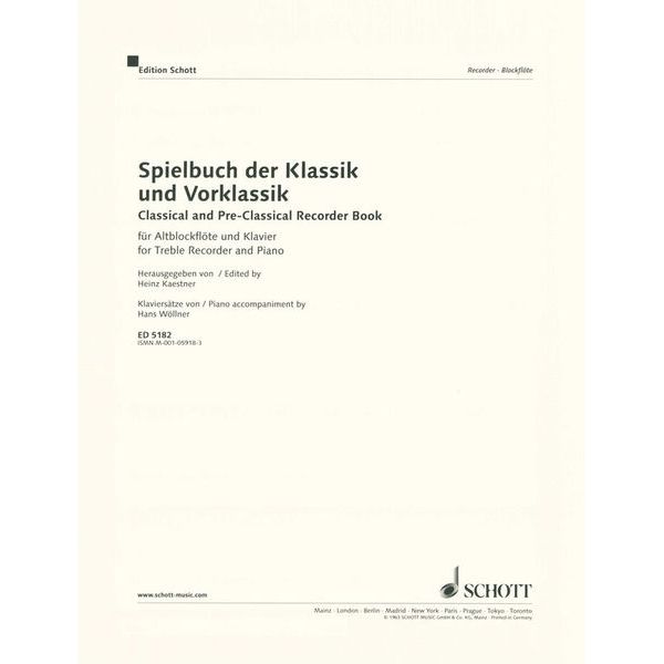 Schott Spielbuch Klassik & Vorklassik