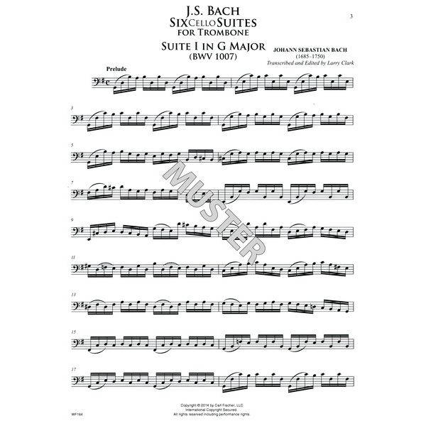 Carl Fischer Bach 6 Suiten Trombone