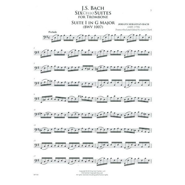 Carl Fischer Bach 6 Suiten Trombone
