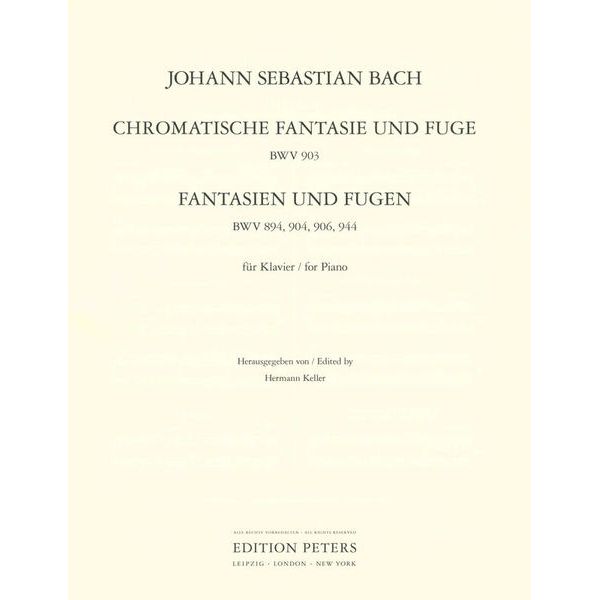Edition Peters Bach Chromatische Fantasie