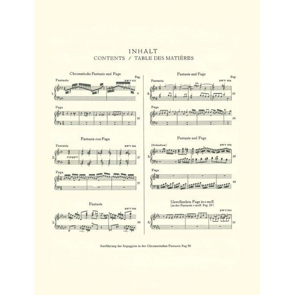 Edition Peters Bach Chromatische Fantasie