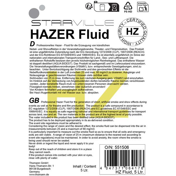 Stairville Hazefluid 5L Water Based