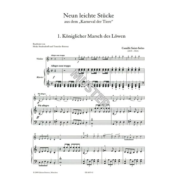 Edition Butorac Saint-Saëns Karneval Violin