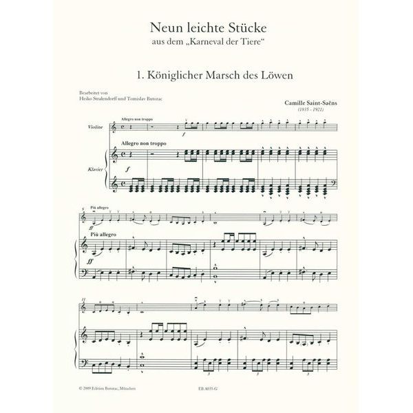 Edition Butorac Saint-Saëns Karneval Violin